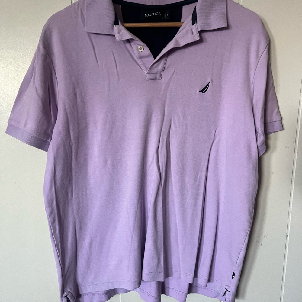 Nautica Purple Polo Shirt Classic Fit